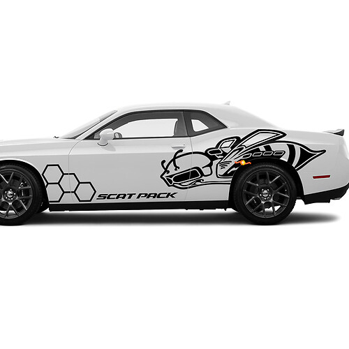 Kit de côtés Scat Pack Honeycomb Bee autocollants Graphiques en vinyle Autocollant Super Bee pour Dodge Challenger
