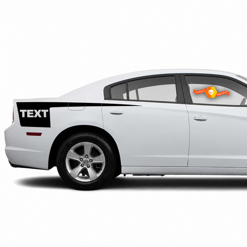 TEXT Paire de bandes latérales en vinyle Hatchet Stripe pour Dodge Charger 2011-2014