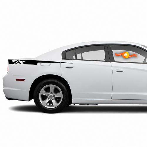 Autocollant en vinyle bande Razor T/X paire latérale pour Dodge Charger 2011-2014