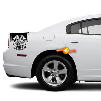 Autocollant de bande latérale arrière Dodge Charger Super Bee SRT graphiques s'adapte aux modèles 2011-2014
