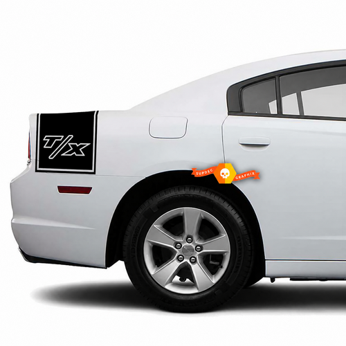 Kit de bande arrière T/X Outline Autocollant vinyle de coffre aile arrière pour Dodge Charger 2011-2014