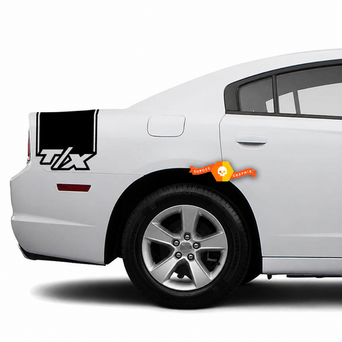 Kit de bande arrière étendue T/X Autocollant vinyle arrière de coffre pour aile arrière Dodge Charger 2011-2014