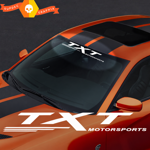 TXT MOTORSPORTS Angular Speed Line Banner Pare-brise Autocollant vinyle pour Dodge Challenger SRT
