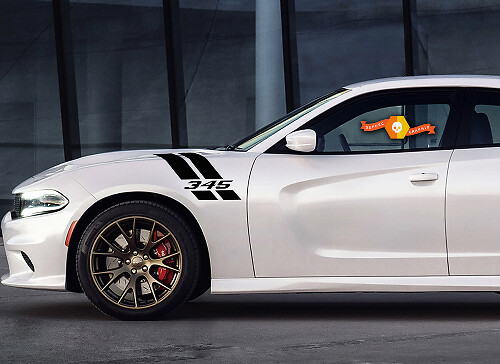 Autocollant graphique Rayures en forme de H 2 pour Dodge Charger