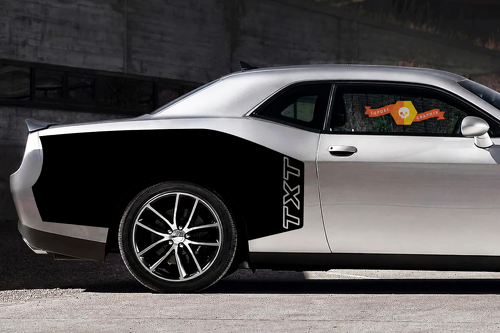 Ensemble de stickers vinyle TXT Outline Billboard pour ailes latérales arrière pour Dodge Challenger 2009-2015