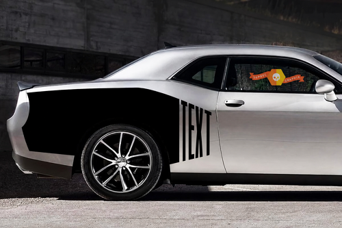 Autocollant en vinyle grand format paire côté aile arrière pour Dodge Challenger 2009-2015