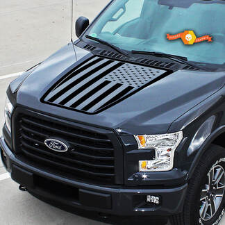 Convient Ford Drapeau USA EcoBoost Centre Capot Graphiques Rayures Vinyle Autocollants Camion Autocollants 15-20
