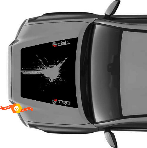 Énorme TRD Off Road PAS DE SCOOP ! Autocollants en vinyle détruits pour capot Punisher Blood Hood adaptés aux modèles Toyota Tacoma 2016 - 2021

