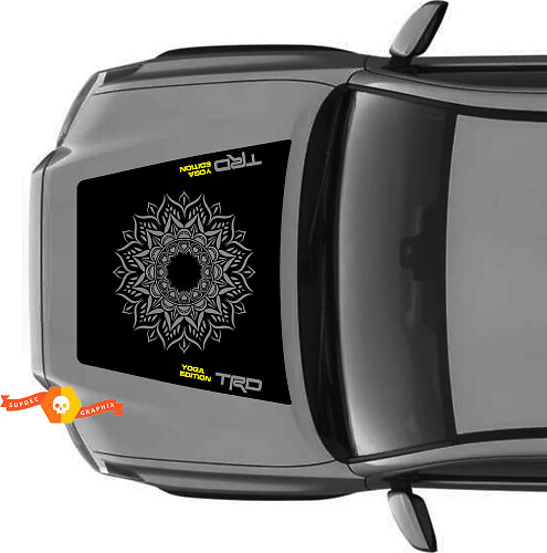 Autocollant en vinyle Mandala capot style TRD-Style Yoga Edition sans prise d'air pour Toyota Tacoma 2016-21