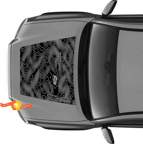 Énorme TRD Off Road PAS DE SCOOP ! Autocollants en vinyle pour capot de carte topographique adaptés aux modèles Toyota Tacoma 2016 - 2021

