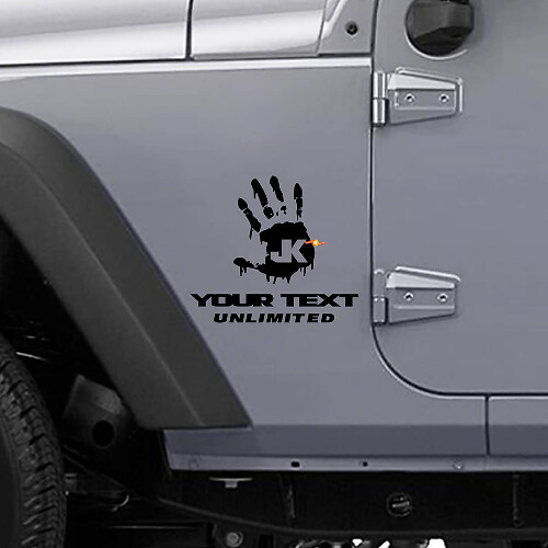Ensemble d’autocollants latéraux vinyle main de zombie personnalisée pour Jeep Wrangler_1
