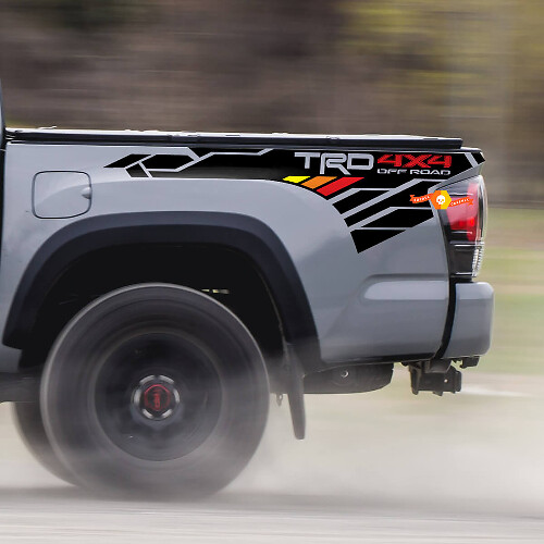 TRD 4x4 Off-Road Mountain Vintage Couleurs BedSide Side Vinyl Stickers Decal fit to Toyota Tacoma Tundra toutes les années
