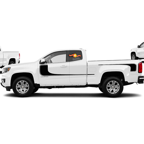 Autocollant en vinyle à rayures de hockey graphique 2015-2016 Chevy Colorado étendu
