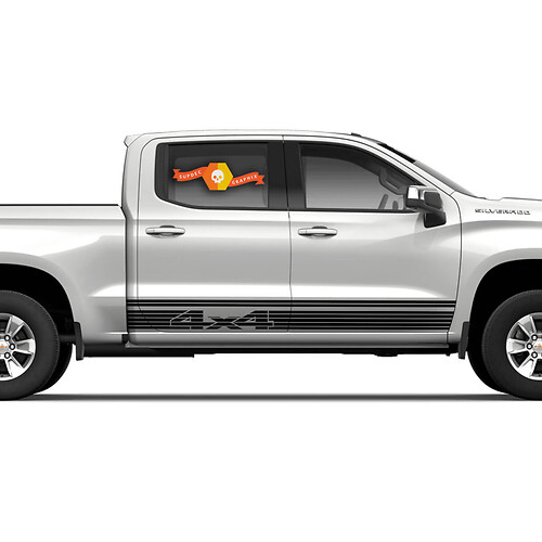 2 Mirage 4x4 Décalcomanies Vinyle Autocollant Bande Graphique Chevrolet Silverado Crew Cab
