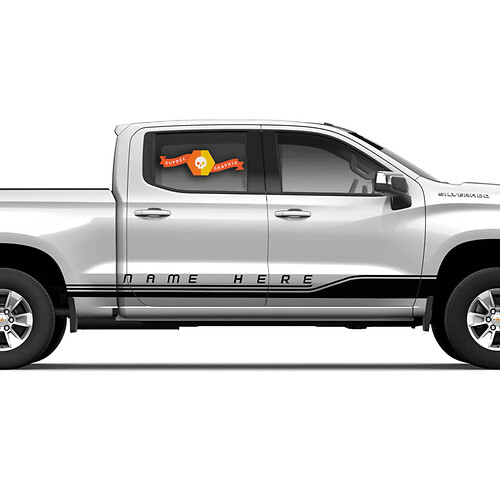 2 bandes à bascule pour camion Silverado 2019-2020, kit graphique en vinyle, autocollants à rayures
