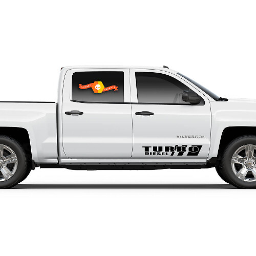 Kit d'autocollants en vinyle pour porte latérale Turbo Diesel 6.7 pour camions lourds