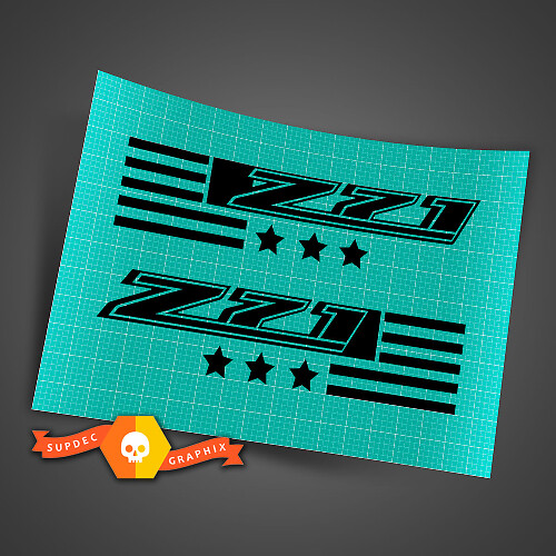 Autocollant Drapeau Américain Chevy Z71 Pour Longueur d'aileron de benne Set de 2 pour Colorado Silverado