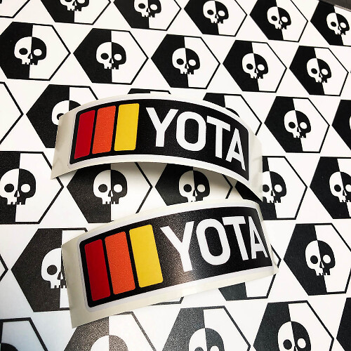 2 autocollants en vinyle TRD YOTA Vintage coucher de soleil rétro Style ancien adaptés à Toyota 4Runner Tacoma FJ Cruiser
