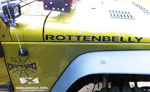 Ensemble d'autocollants en vinyle pour capot latéral Rottenbelly pour Jeep Wrangler