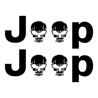 2 autocollants en vinyle Jeep Wrangler Skull Rubicon YK JK XJ