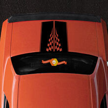 2008-2014 Challenger Race drapeau à damier course capot arrière Sport Design Tribal véhicule camion vinyle graphique autocollant autocollant
 3
