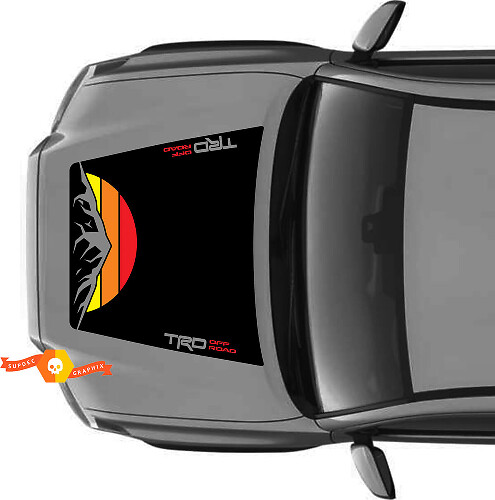 Très énorme TRD Off Road Vintage Sunset Retro Old Style PAS DE SCOOP ! Autocollants en vinyle Mountains Hood adaptés aux modèles Toyota Tacoma 2016 - 2021
