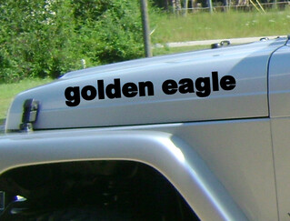 2 autocollants en vinyle aigle doré Jeep Wrangler Rubicon CJ TJ YJ JK
