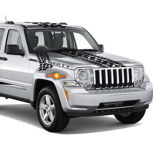 Motif de vinyle autocollant graphique pour pneu capot toit coffre de voiture pour Jeep Liberty

