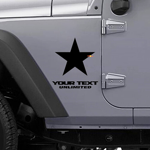 Ensemble d'autocollants vinyle lettrage personnalisé Star Side pour Jeep Wrangler