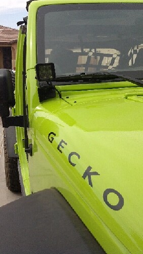 Autocollant vinyle latéral Gecko pour capot latéral Jeep Wrangler