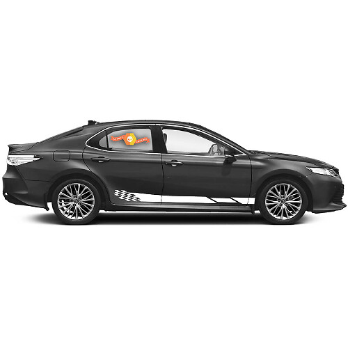 Kit d'autocollants en vinyle à bande latérale à damier pour Toyota Camry
