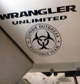 2 Autocollant en vinyle Wrangler Unlimited ZOMBIE OUTBREAK Response Team
