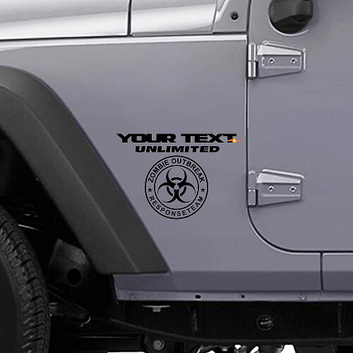 Autocollant Vinyle Équipe de Réponse Personnalisée à une Épidémie de Zombies pour Jeep Wrangler Unlimited