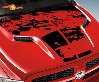 Dodge 2010 2018 s'adapte à Ram 1500 2500 Grand capot Grunge en détresse Logo Camion Vinyle Décalque Graphique Pick Up Pickup
