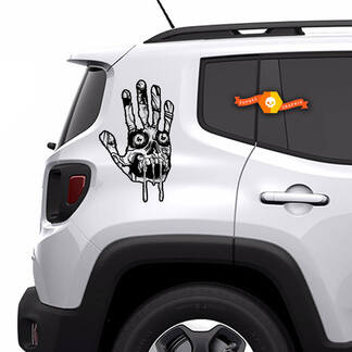 2x Zombie main crâne Apocalypse morts-vivants horreur fenêtre lit capot porte graphique vinyle décalcomanie camion voiture pick-up autocollant
