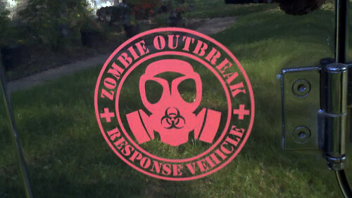 2 ZOMBIE OUTBREAK Response Vehicle JEEP Vinyl Sticker Decal