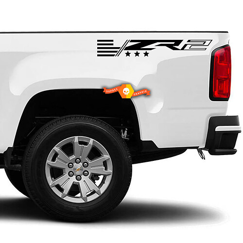 Autocollant en vinyle drapeau USA ZR2 pour la caisse Chevrolet Colorado