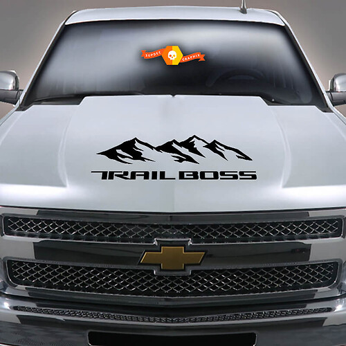 2019 2020 Chevy Silverado 1500 Mountain TRAIL BOSS Autocollant d’accent de capot
