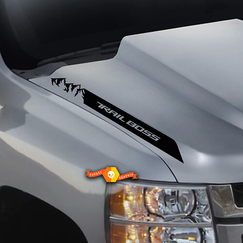 2019 2020 2021 Chevy Silverado 1500 MOUNTAIN Trail Boss Hood Spear Autocollants décalcomanies Ensemble de 2
