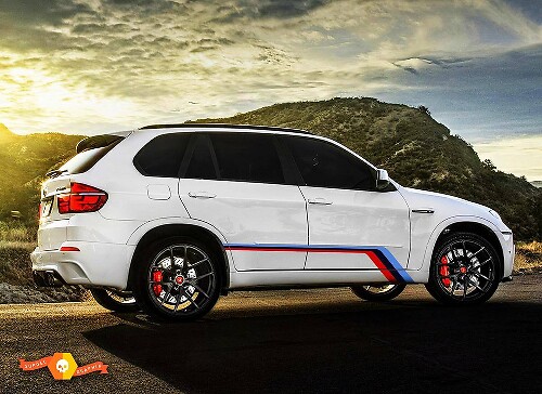 Ensemble de décalcomanies en vinyle graphiques latérales de style M pour BMW X5 M E70 2009-2014