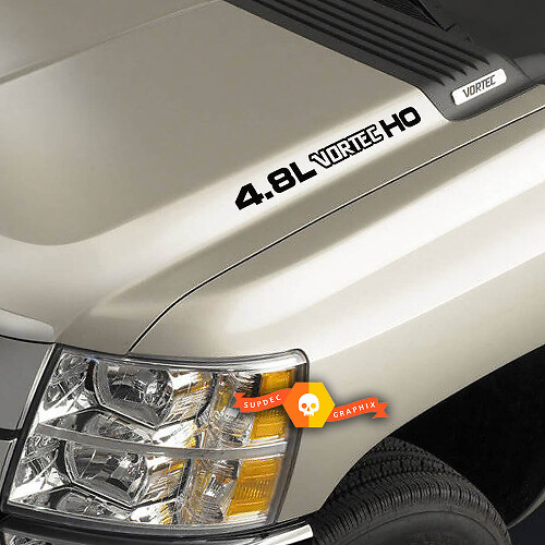 Autocollant en vinyle pour capot V6 Vortec 4.3L pour GMC Sierra