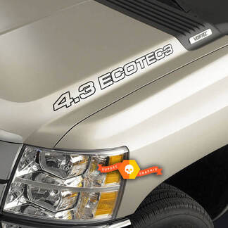 Décalcomanies de capot ECOTEC3 de 4,3 L - Chevrolet Silverado Colorado GMC Sierra Canyon Trucks
