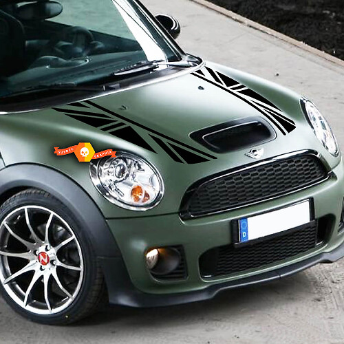 Autocollants en vinyle de bande drapeau britannique pour capot de MINI Cooper S