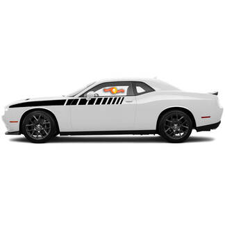 Pour 2008-2014 Dodge Challenger demi-longueur Strobe Side Stripes Racing Stickers
