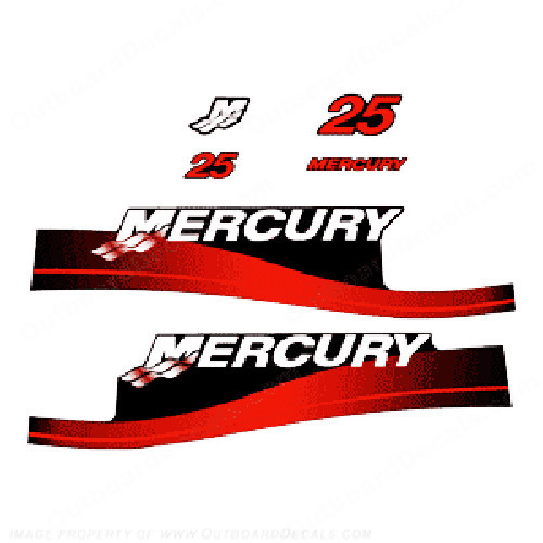 Mercury 25hp Decals (Rouge) 1999 - 2006 - Autocollant bleu