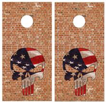 Brick Punisher Skull Cornhole Jeu de société Autocollant Autocollant VINYLE WRAPS avec LAMINÉ
 2