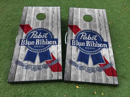 Autocollant de jeu de société Pabst Blue Ribbon Cornhole Vinyl Wraps avec laminated