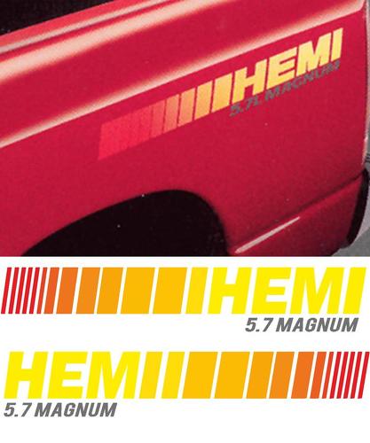 Dodge HEMI 5,7 L Litre MAGNUM Truck ÉNORME 2 BEDSTRIPE STRIPE KIT Autocollant en vinyle