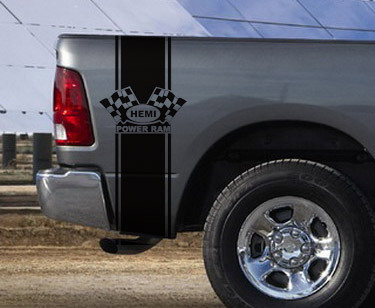 Dodge Ram Truck HEMI POWER RAM 2 STRIPE KIT Autocollant en vinyle