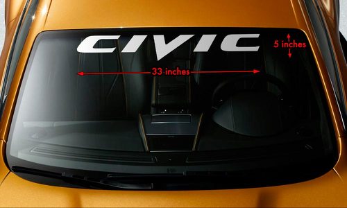 HONDA CIVIC Pare-Brise Bannière Long Last Premium Vinyle Autocollant 33